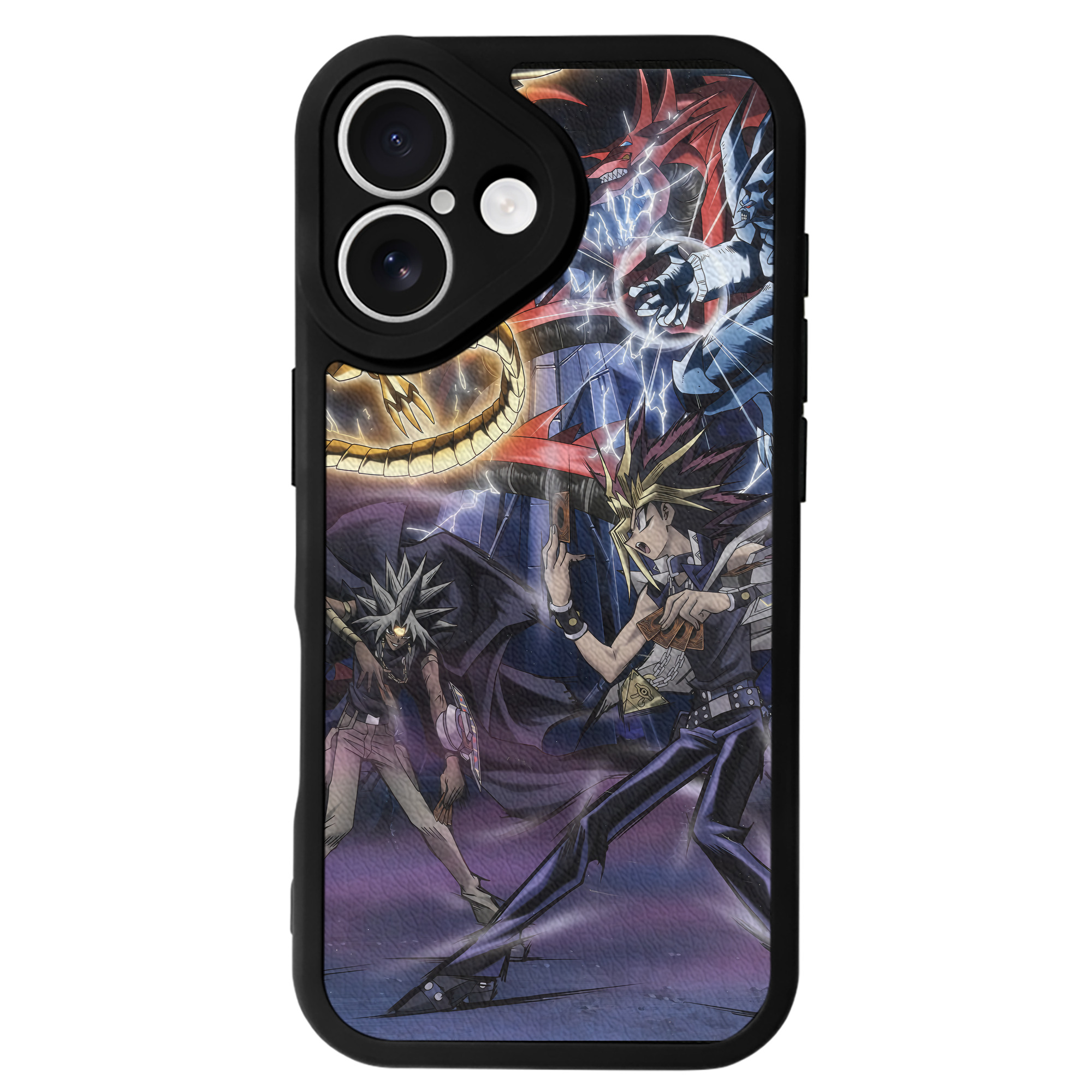 （画像用） 遊☆戯☆王 Yu-Gi-Oh! 【iPhone 16シリーズ対応】シリコンスマホケース（レザー調） 材質：シリコン